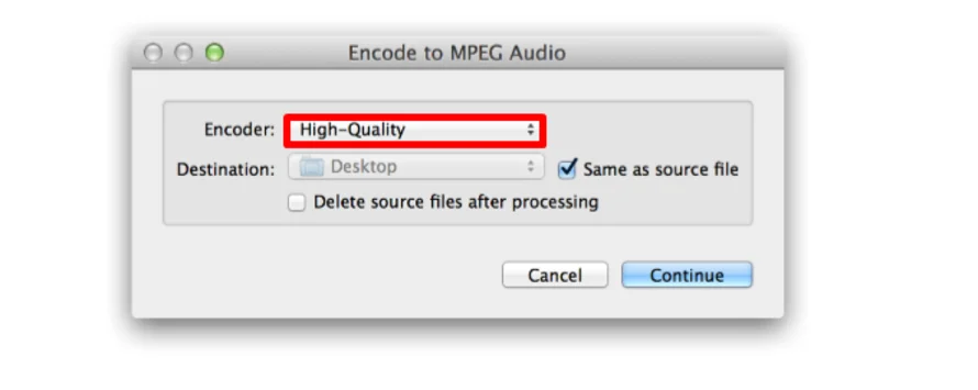 Encode to MPEG Audio