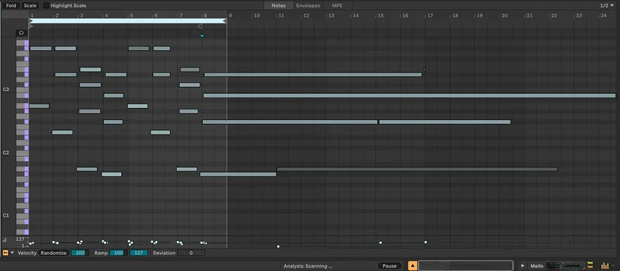MIDI-ноты в Ableton