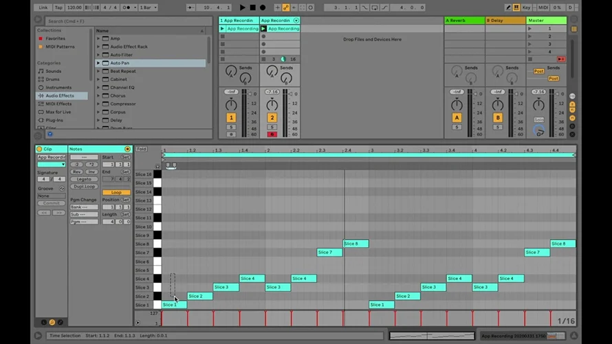 Запись звука в Ableton