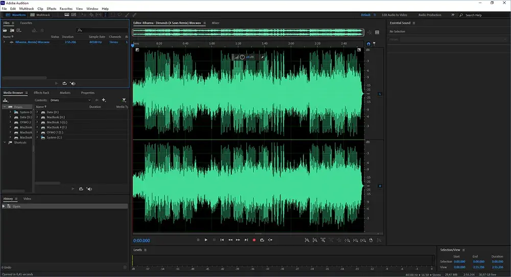 Скриншот Adobe Audition
