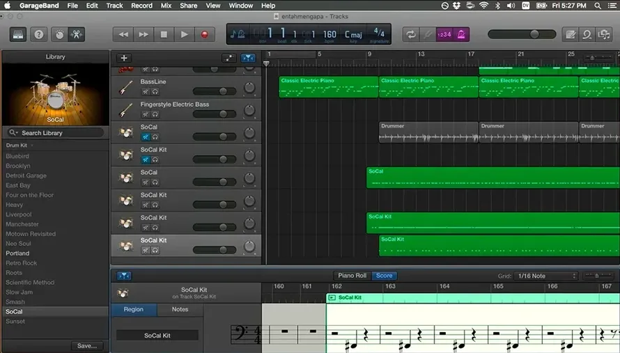  Интерфейс Garageband