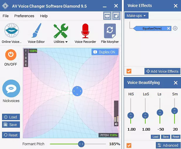 Скриншот войс корректора AV Voice Changer