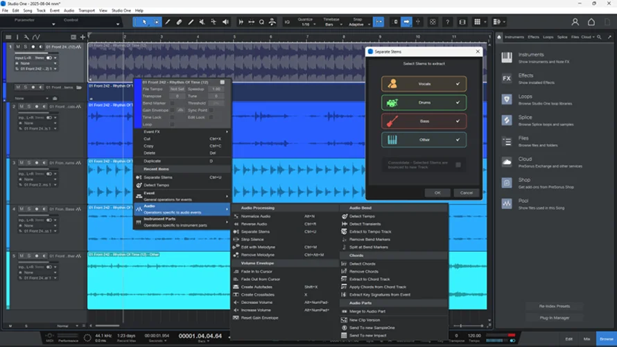 интерфейс программы PreSonus Studio One