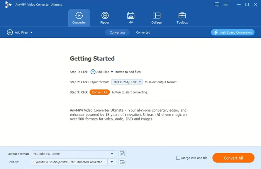 скриншот программы AnyMP4 Video Converter Ultimate