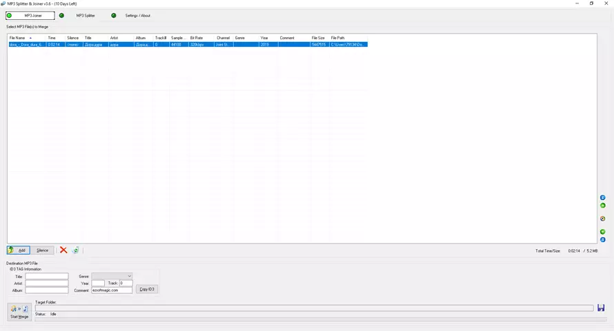Скриншот EZ Softmagic MP3 Splitter & Joiner 1