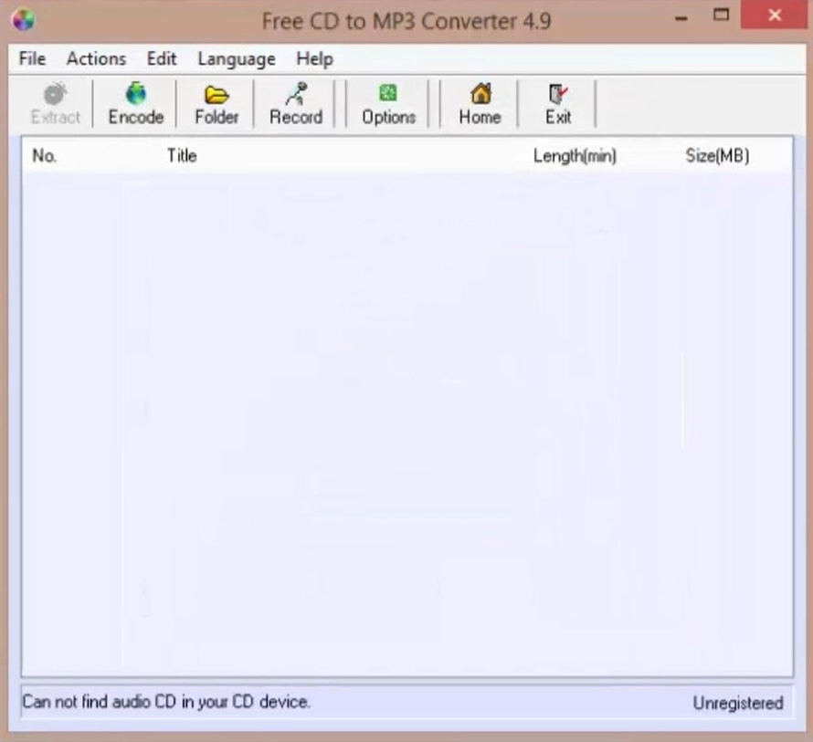 Скриншот Free CD to MP3 Converter 1