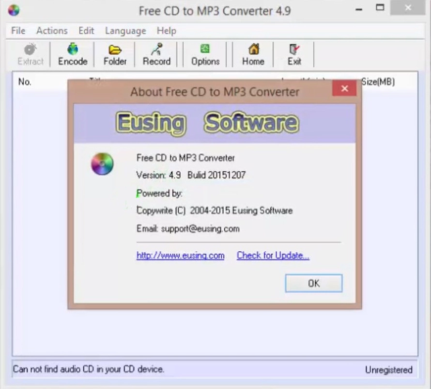 Скриншот Free CD to MP3 Converter 2
