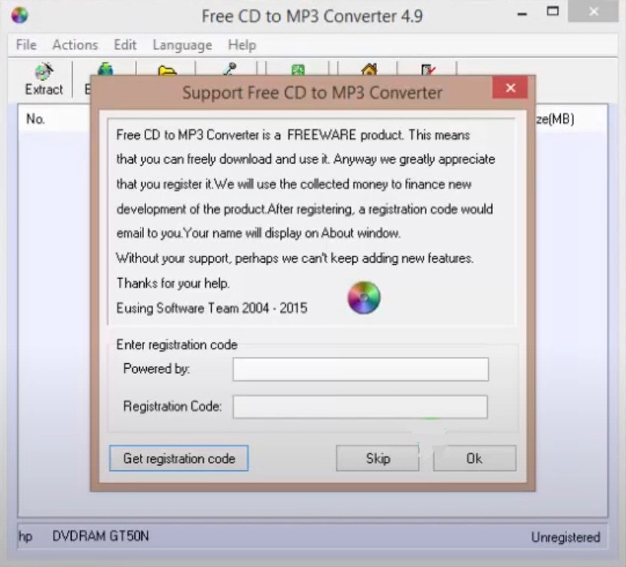 Скриншот Free CD to MP3 Converter 3