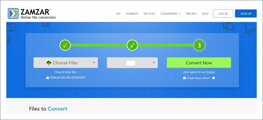 конвертация в Zamzar