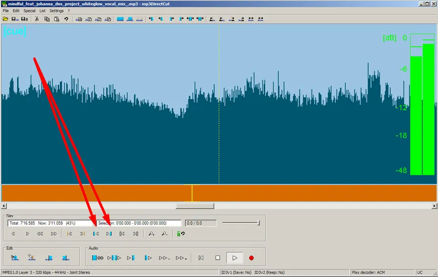 интерфейс программы mp3DirectCut