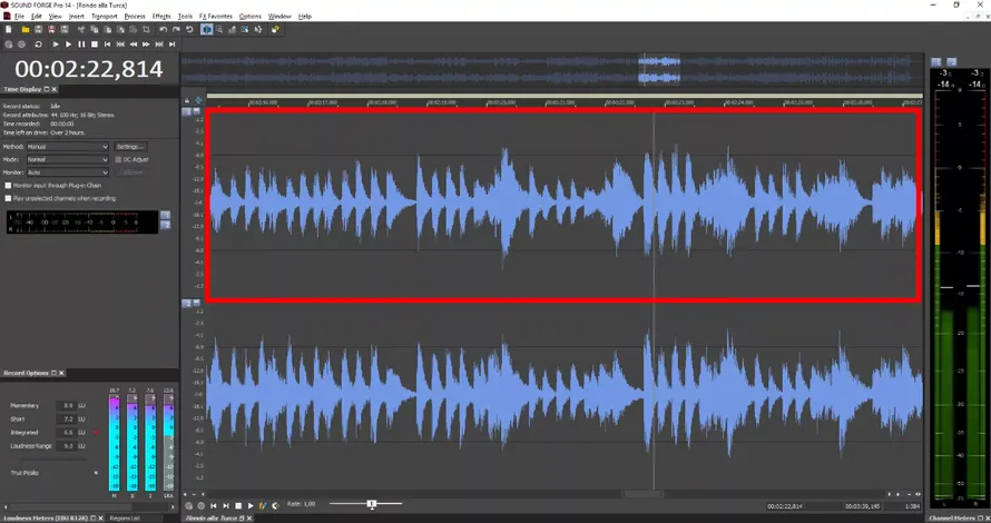 интерфейс программы Sound Forge Pro