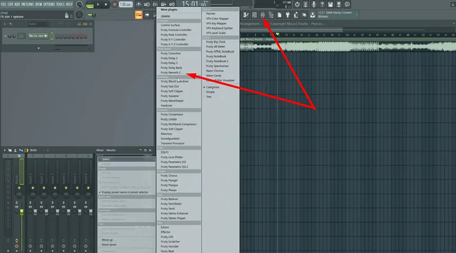 добавление реверберации в FL Studio