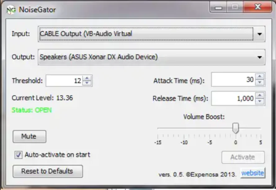 NoiseGator и VB-CABLE Virtual Audio Device