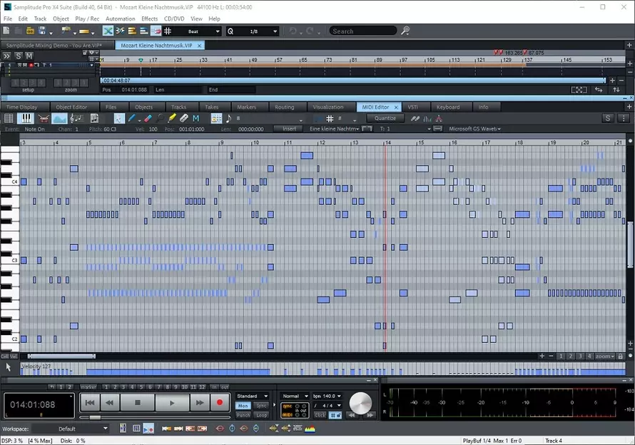 Скриншот программы Samplitude Music Studio