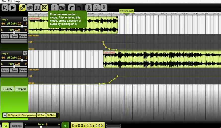 интерфейс Beautiful Audio Editor