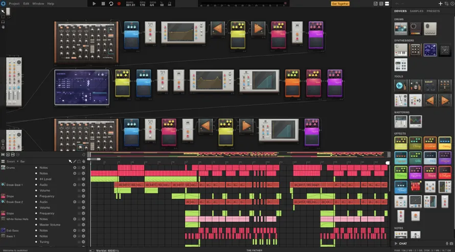 интерфейс Audiotool