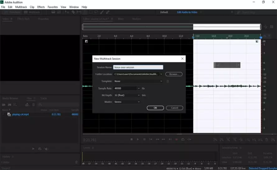Сохранение и редактирование в Adobe Audition