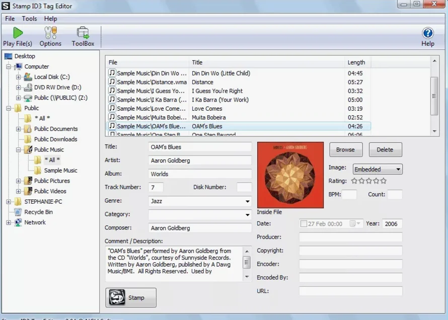 Stamp ID3 Tag Editor