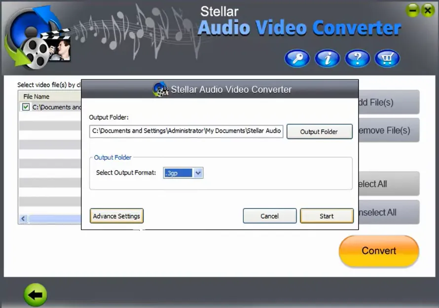 Скриншот Stellar Audio Video Converter