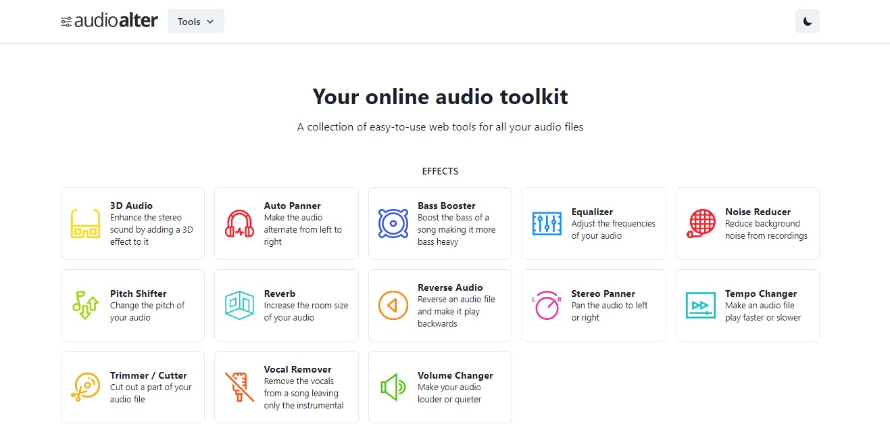 эффекты для онлайн обработки музыки в AudioAlter